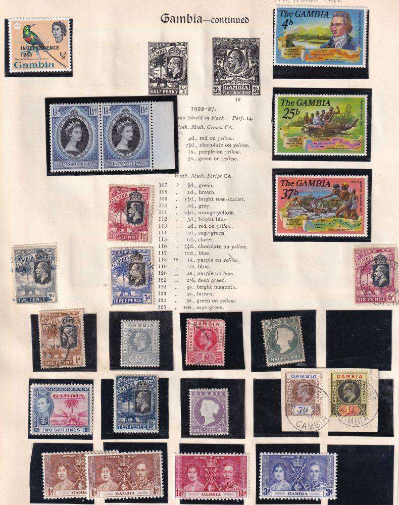 GAMBIA OLD TIME LOT ON PAGES/PART PAGES