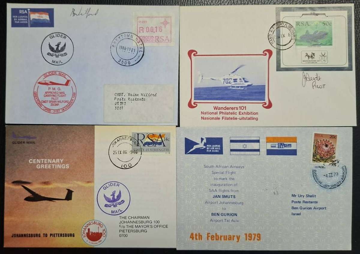 SOUTH AFRICA - ZIMBABWE  BALLOON & FLIGHT COVERS SOME SIGNED