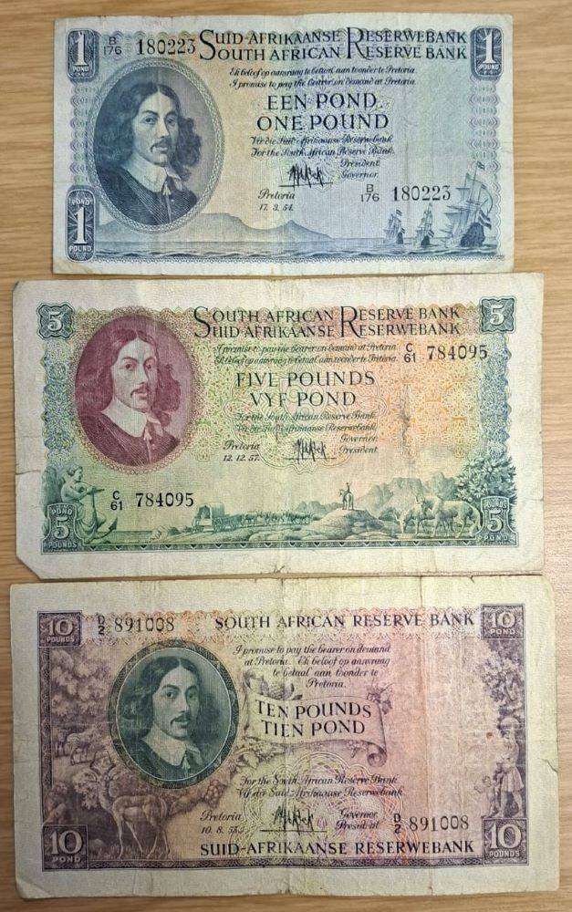 SA  £ 1, £5, £10  DE KOCK  NOTES