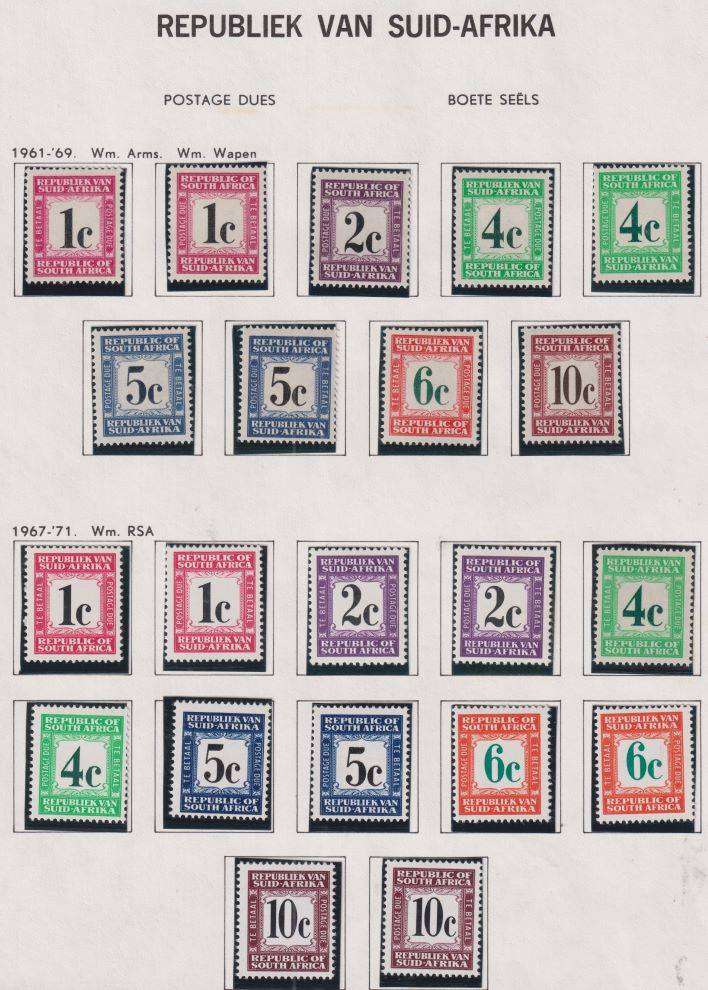 SA GREAT POSTAGE DUE COLLECTION - MINT/UM