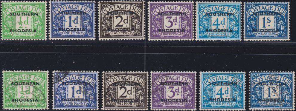 SOUTHERN RHODESIA 1951 POSTAGE DUES MINT & USED  - CV R800