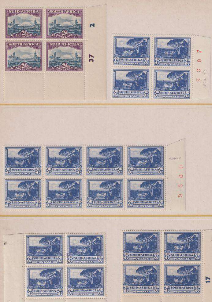 SOUTH AFRICA 1948 DEFINITIVES BLOCKS - LOVELY LOT MAINLY UNMOUNTED MINT