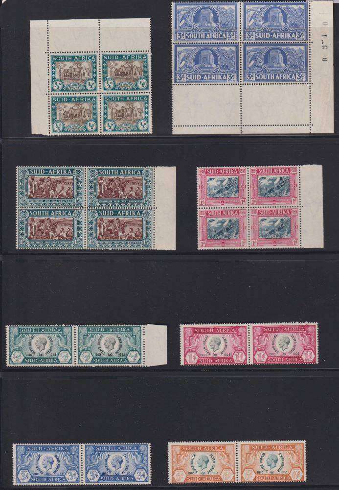 SA 1935 SILVER JUBILEE & 1938 VOORTREKKERS BLOCKS UM CV  R5950