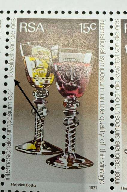 RSA 1977 WINE SHEET INCLUDES "MISSING 'DIE'" UM