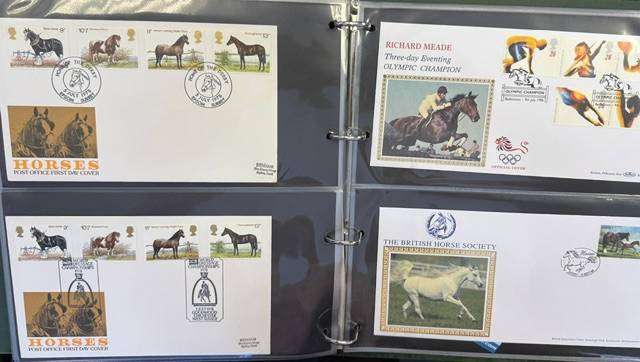 FABULOUS COLLECTION OF 99 HORSES FDC'S IN 2 BINDERS