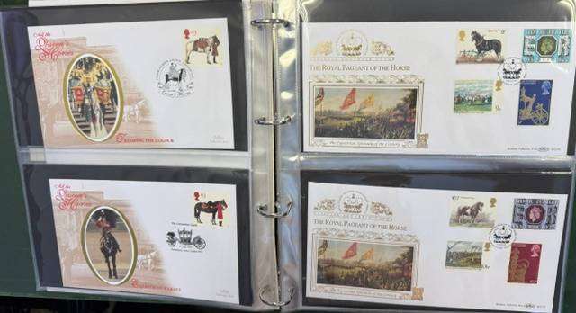 FABULOUS COLLECTION OF 99 HORSES FDC'S IN 2 BINDERS