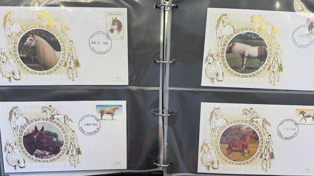FABULOUS COLLECTION OF 99 HORSES FDC'S IN 2 BINDERS
