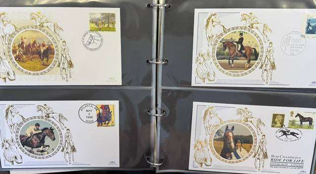 FABULOUS COLLECTION OF 99 HORSES FDC'S IN 2 BINDERS