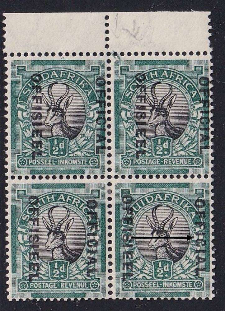 SOUTH AFRICA 1930 1/2d OFFICIAL RARE MIXED SIZE OVERPRINTS!!!