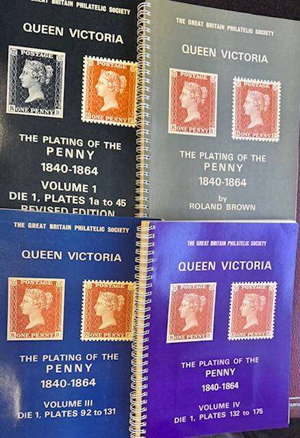 GREAT BRITA1N - THE PLATING OF THE 1d - SUPERB - 4 VOLUMES