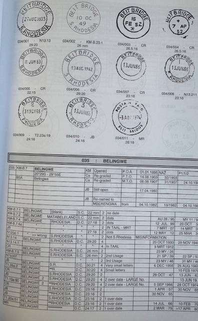 RHODESIA - POSTMARKS 1888-1980 BY BARRY