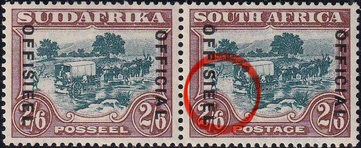 SA 1930 2/6 OFFICIAL MINT WITH "DIAERESIS" ON BOTH "E"s SACC 20cb CV R50,000
