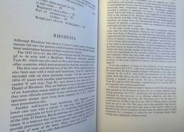 SPECIMEN STAMPS OF THE CROWN COLONIES, incl COGH & RHODESIA