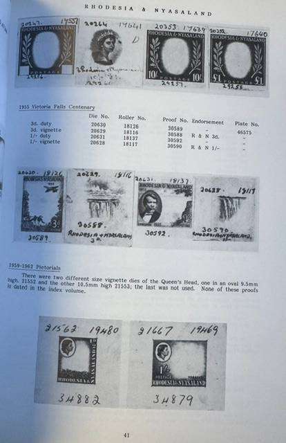 WATERLOW & SONS - THE DIE PROOFS PUBLICATION - EXCELLENT RHODESIA'S SECTION