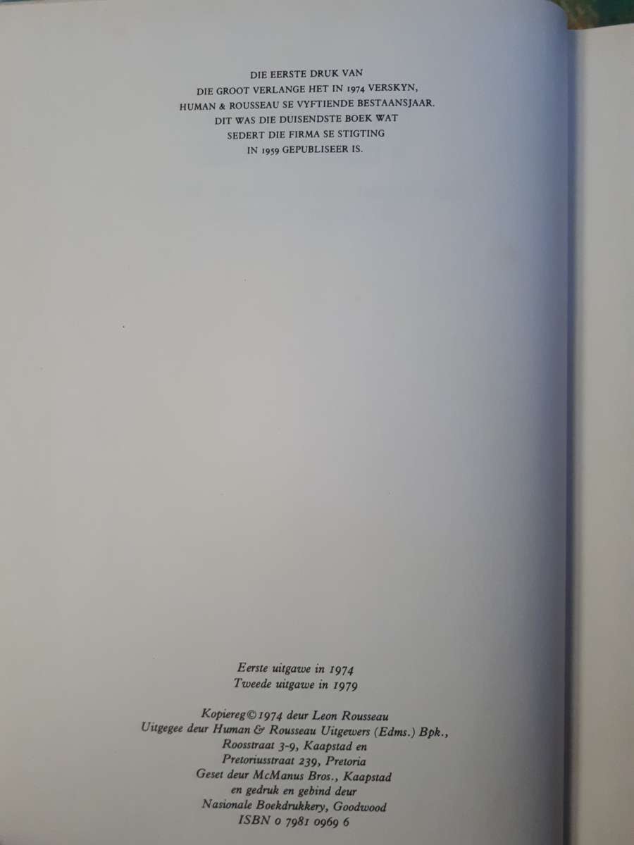 Die Groot Verlange - Rousseau, L