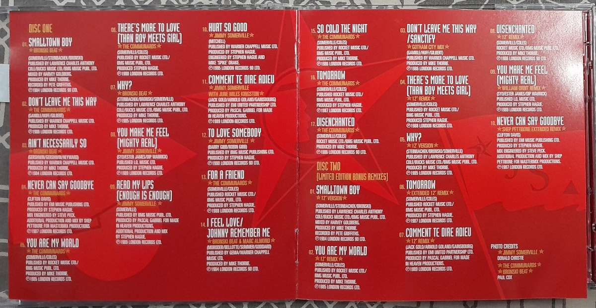 Jimmy Somerville - The Best of 2CD Limited Edition (with Bronski Beat and The Communards)