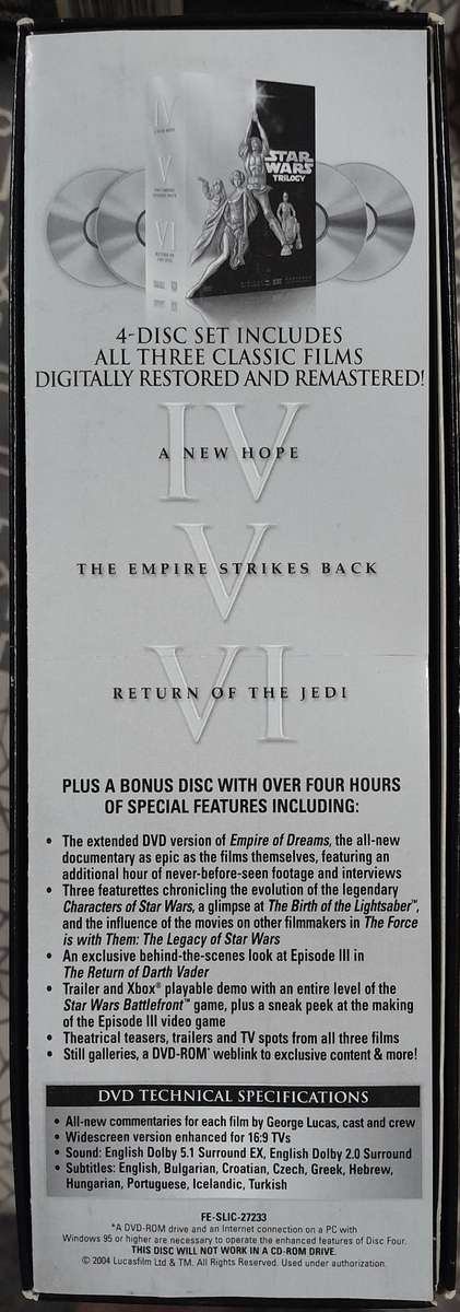 Star Wars Trilogy 4dvd box set