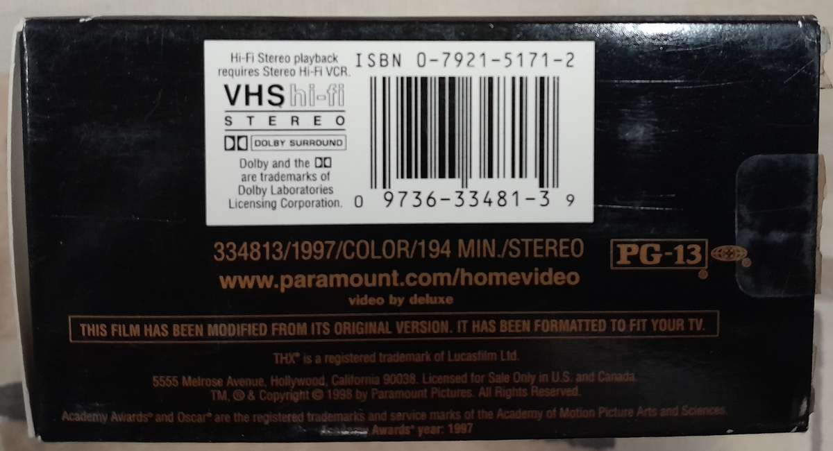 Titanic VHS (2 x NTSC cassettes) USA format