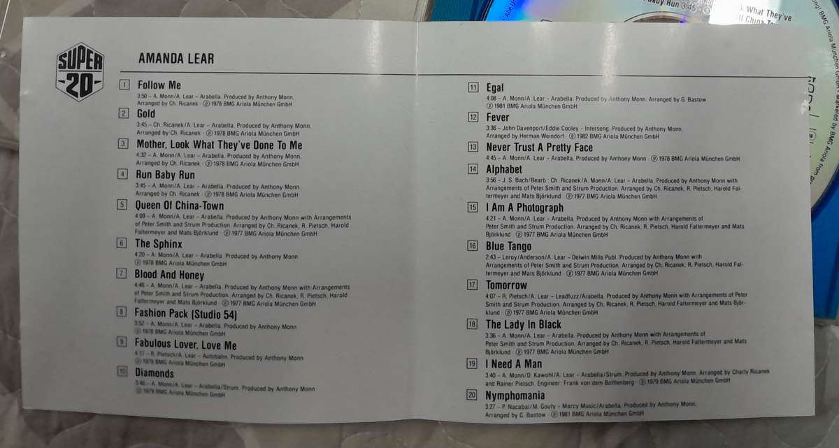 Amanda Lear - Super 20 CD