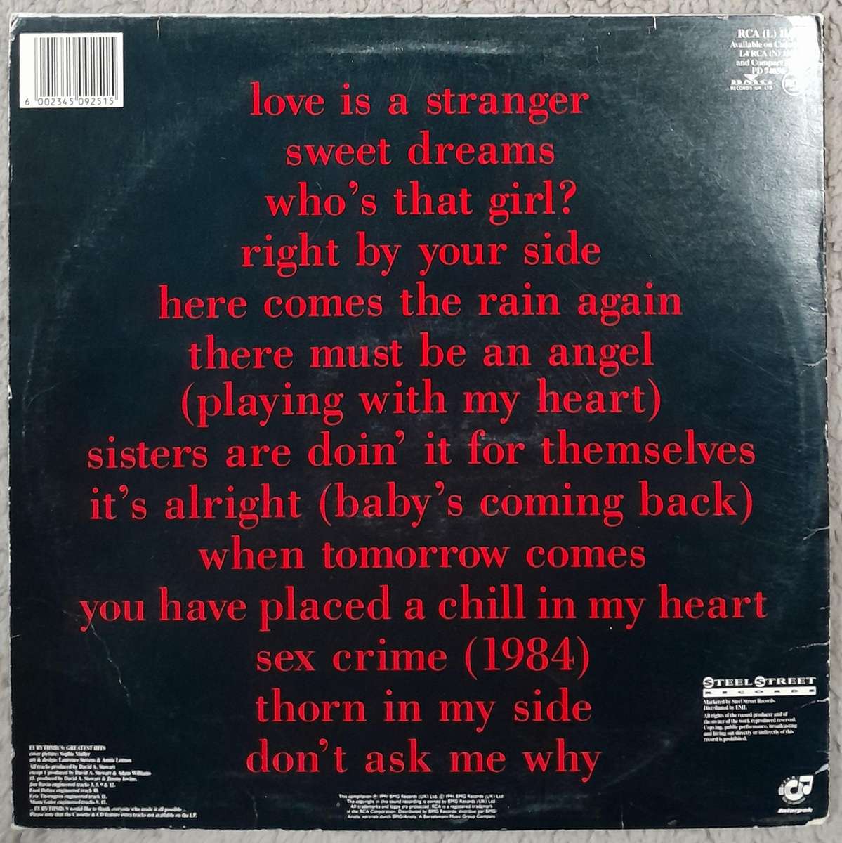 Eurythmics - Greatest Hits LP