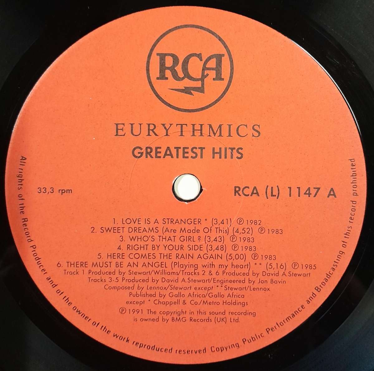 Eurythmics - Greatest Hits LP