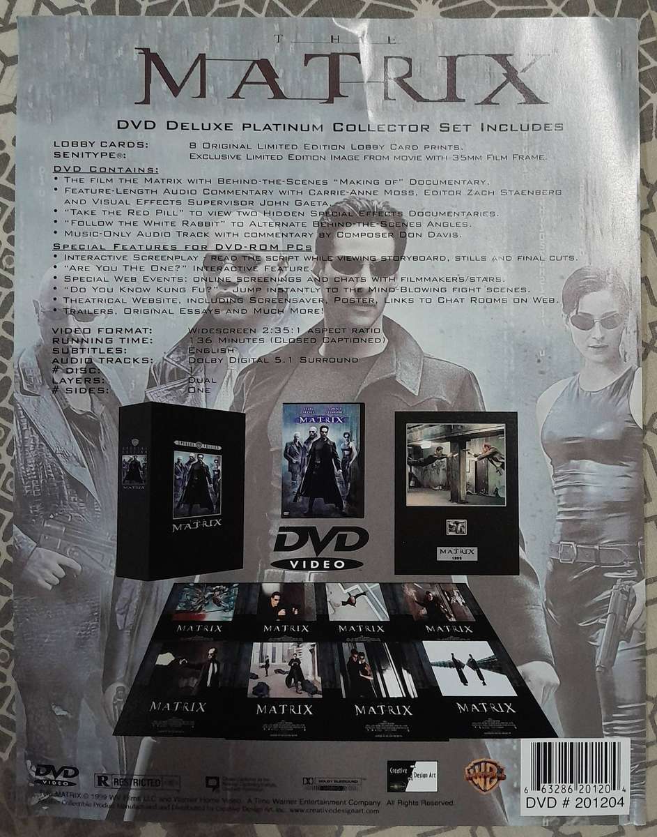 The Matrix - Deluxe Platinum Collectors Set DVD with Senitype and Lobby Cards