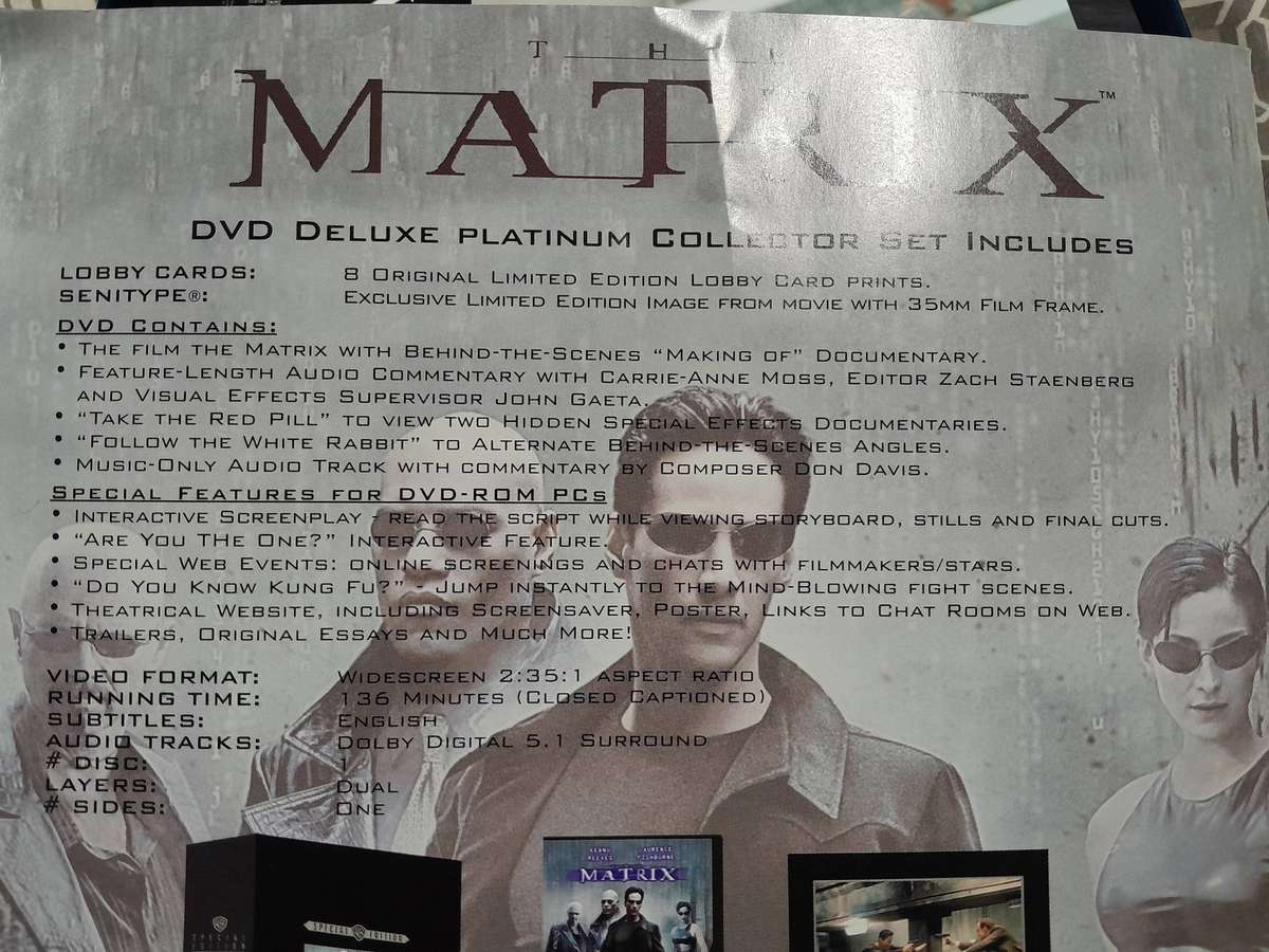 The Matrix - Deluxe Platinum Collectors Set DVD with Senitype and Lobby Cards