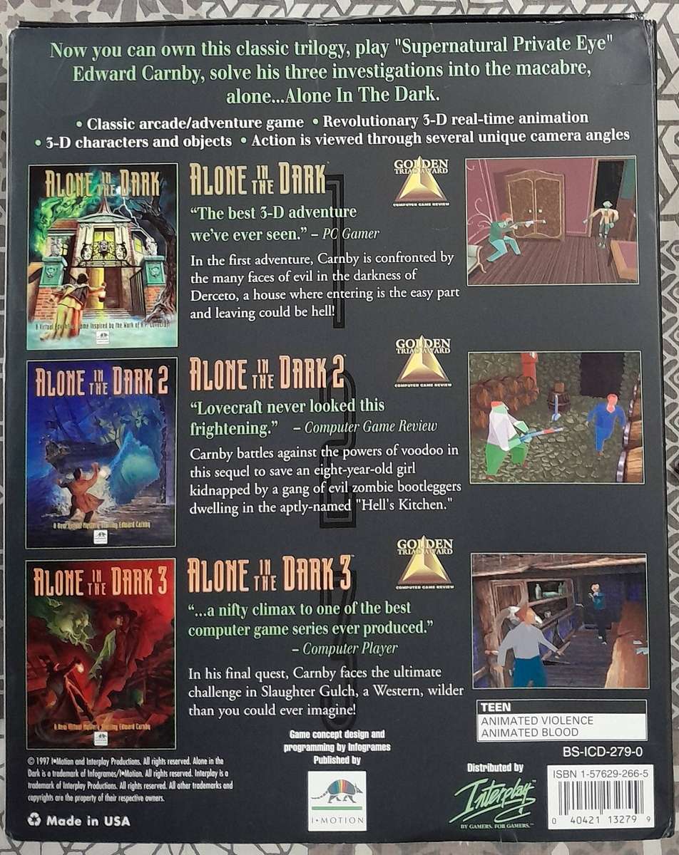 Alone In The Dark Trilogy Big Box PC game with Official Strategy Guides (Games 1 to 3)