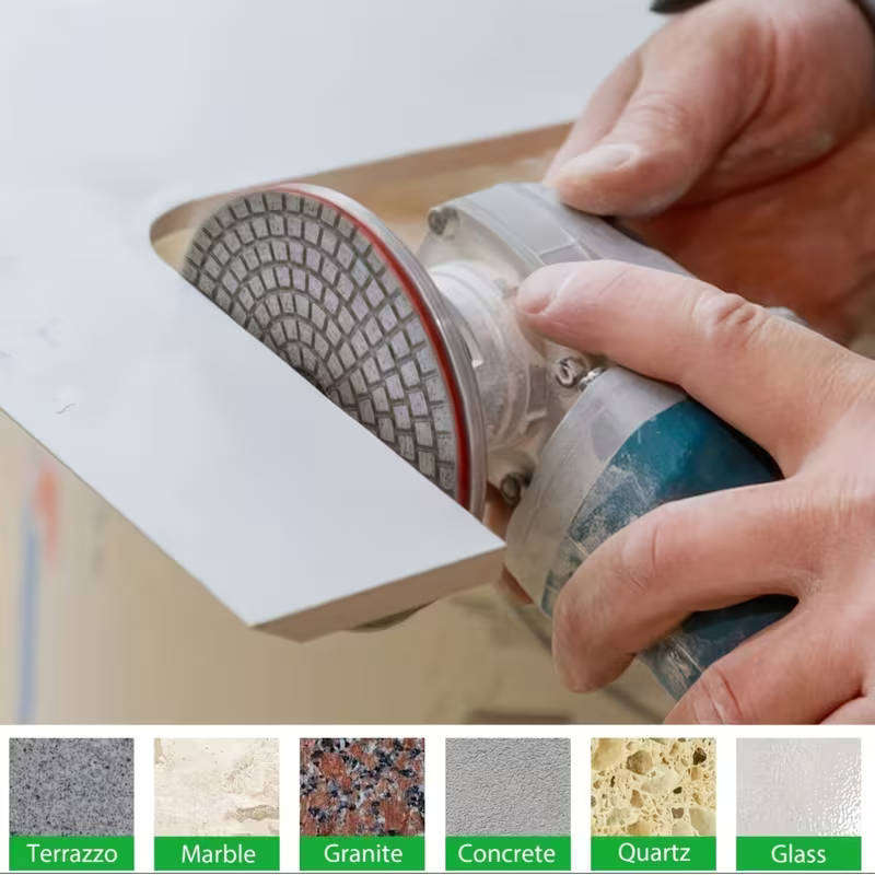 12pcs Diamond Polishing Pads,  Wet/Dry Granite Stone 50-6000 Grit
