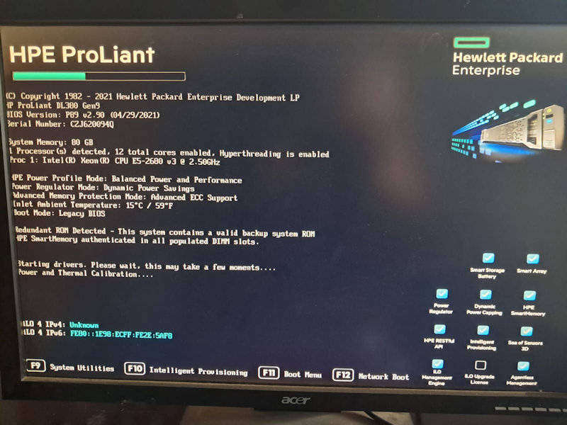 HP Proliant Gen9 Server, 12 Core Xeon CPU, 80Gb DDR4 Ram