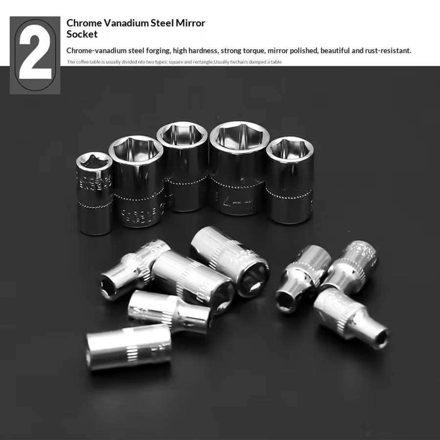 Quality 46 Piece 1/4 inch Drive Socket Ratchet Set