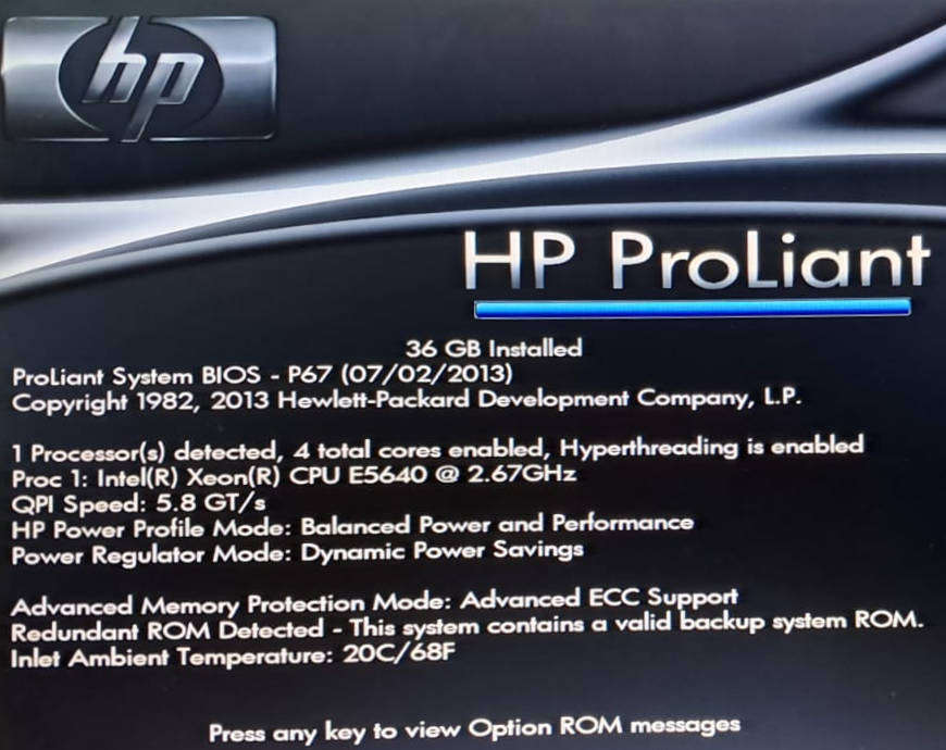 HP Proliant 7th Gen Server,  8 x HDDs, 36Gb Ram