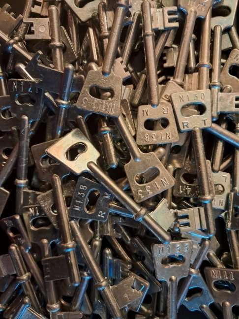 Large lot of 81 new door lock keys (Nxxx range)