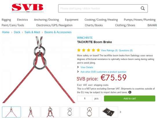 TackRite Sailing Boom Control (Retail R1450)