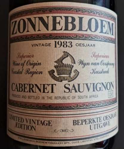 1983 Zonnebloem Cabernet Sauvignon Magnum 1,5L