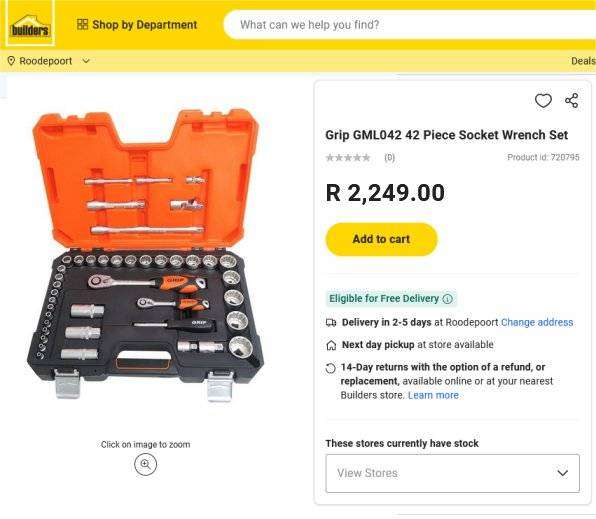 Grip 42 Piece Socket Wrench Set (Retail R2249)