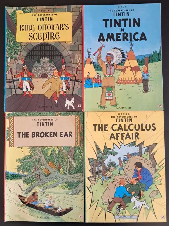 4 x The Adventures of Tintin Softcover Books