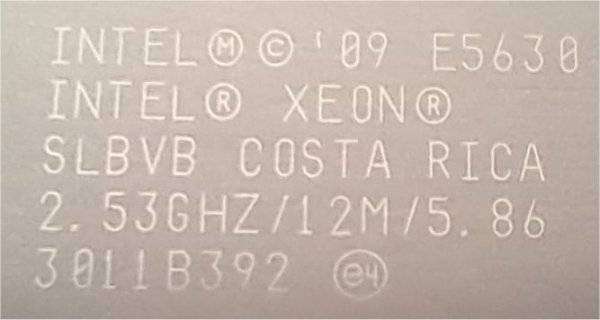 INTEL Xeon E5630 Quad Core CPU