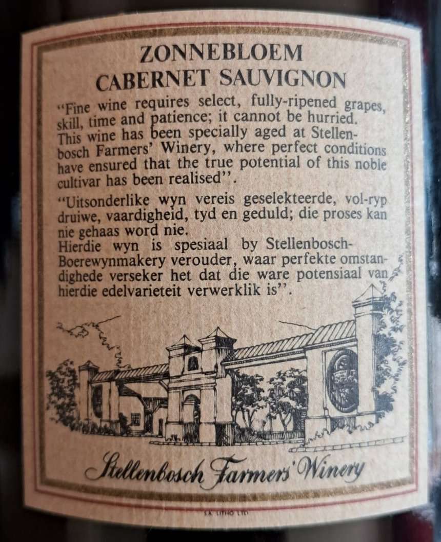1983 Zonnebloem Cabernet Sauvignon Magnum 1,5L