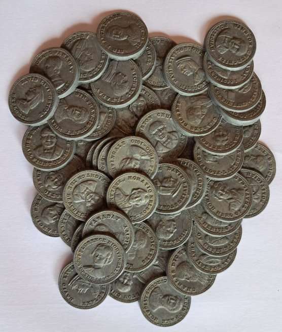 Beautiful antique paperweight in the shape of a cluster of coins