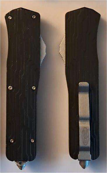 Microtech Knife with double edged blade