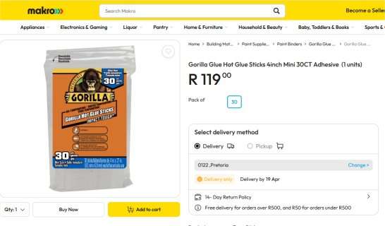 Gorilla Glue Mini Hot Glue Sticks (Pack of 30)