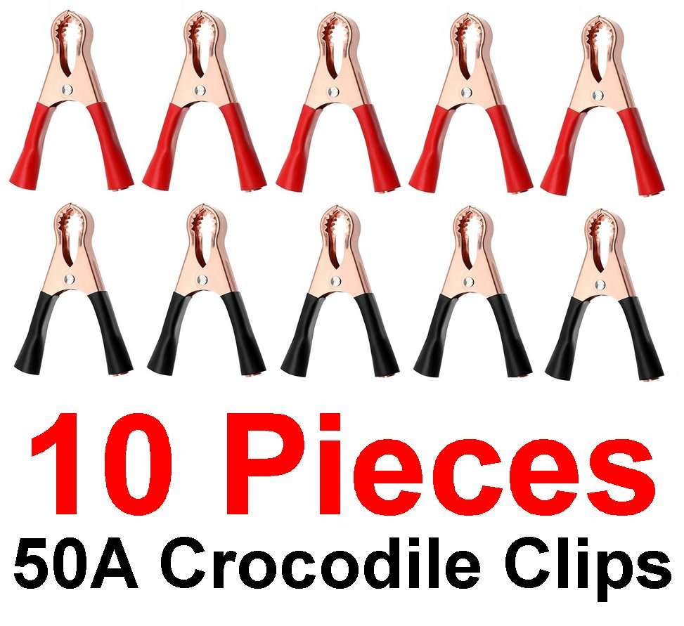 10 Pcs 50A Insulated Crocodile Clips