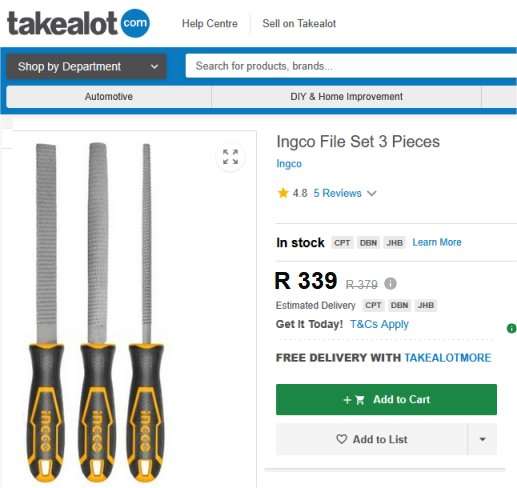 INGCO 3 Piece Wood File Set