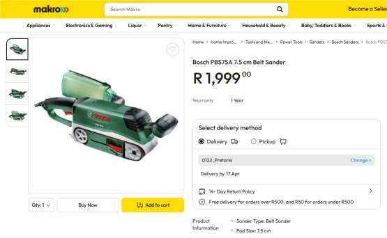 New Bosch PBS75A  Belt Sander