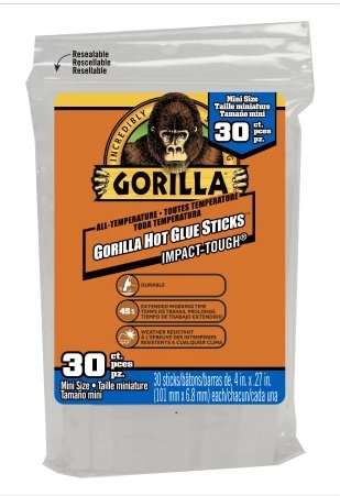 Gorilla Glue Mini Hot Glue Sticks (Pack of 30)
