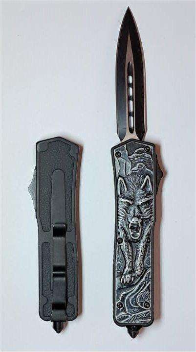 Automatic OTF Knife with Double Edged Blade