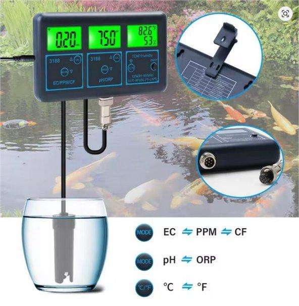 WiFi 7-in-1 Water Tester for Aquarium/Hydroponics etc.