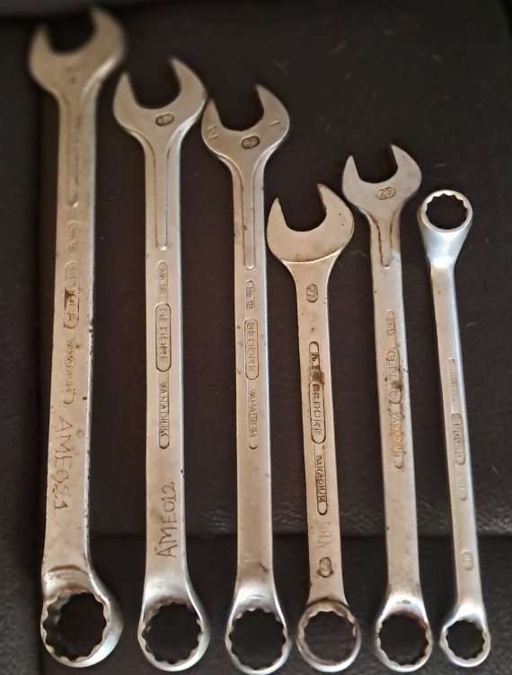 Set of six large Gedore Spanners