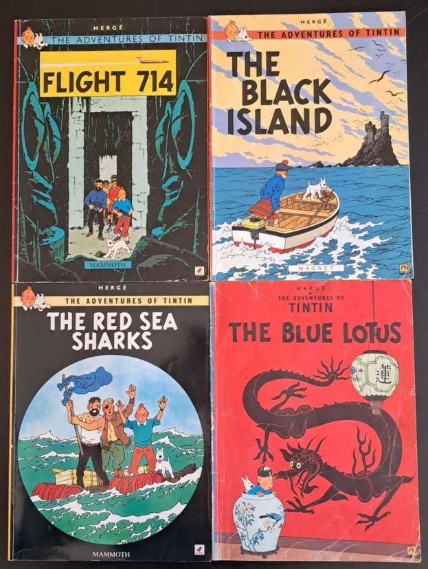 4 x The Adventures of Tintin Softcover Books